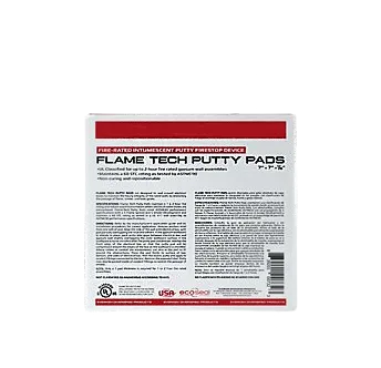 Intumescent putty pads with dimensions of seven inches by seven inches by one eighth of an inch are made to seal areas surrounding electrical boxes. This sealing works to keep the hourly integrity of walls that have a fire rating. Such walls limit how flame, smoke as well as poisonous gases pass through them. For gypsum fire-rated wall systems that have one and two-hour ratings, this product has UL Classification.