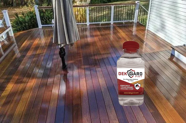 dek gard fire retardant additive for stains to provide class a fire protection