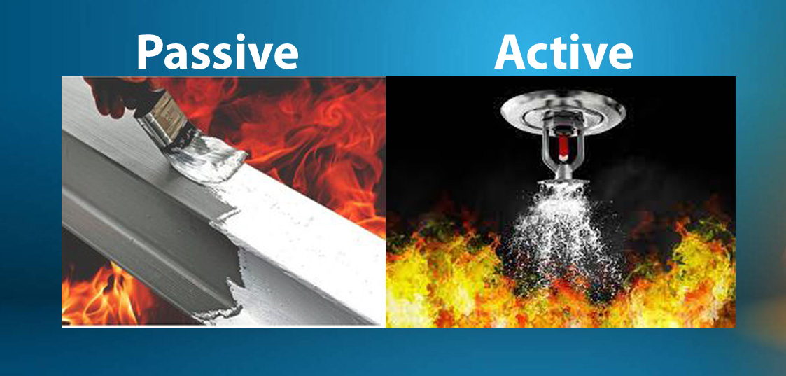 Passive fire protection vs. active fire sprinkler