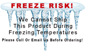 Warning: Freeze risk with icicles and text.