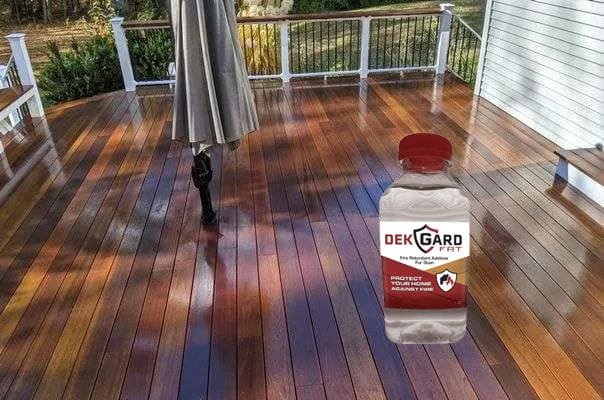 fire retardant additive for wood stains for a class a fire rating