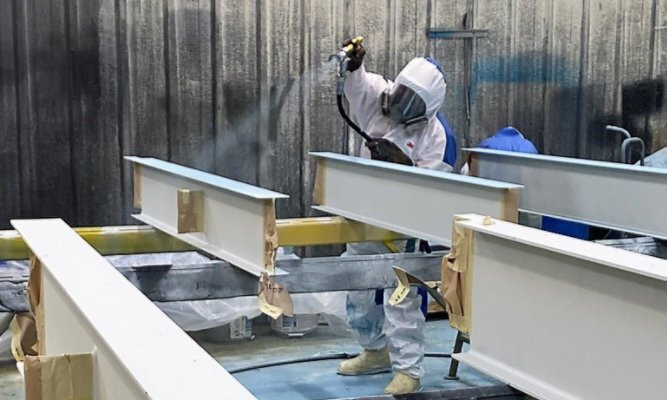 Contego high solids steel intumescent fireproofing paint provides a two-hour fire rating